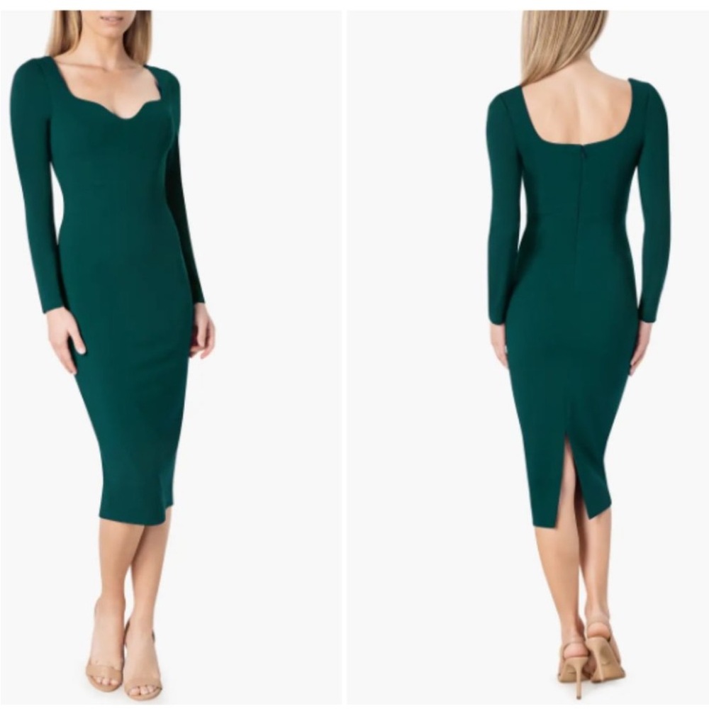 Dress the Population Sonia Long-sleeve Emerald Dress Size Small